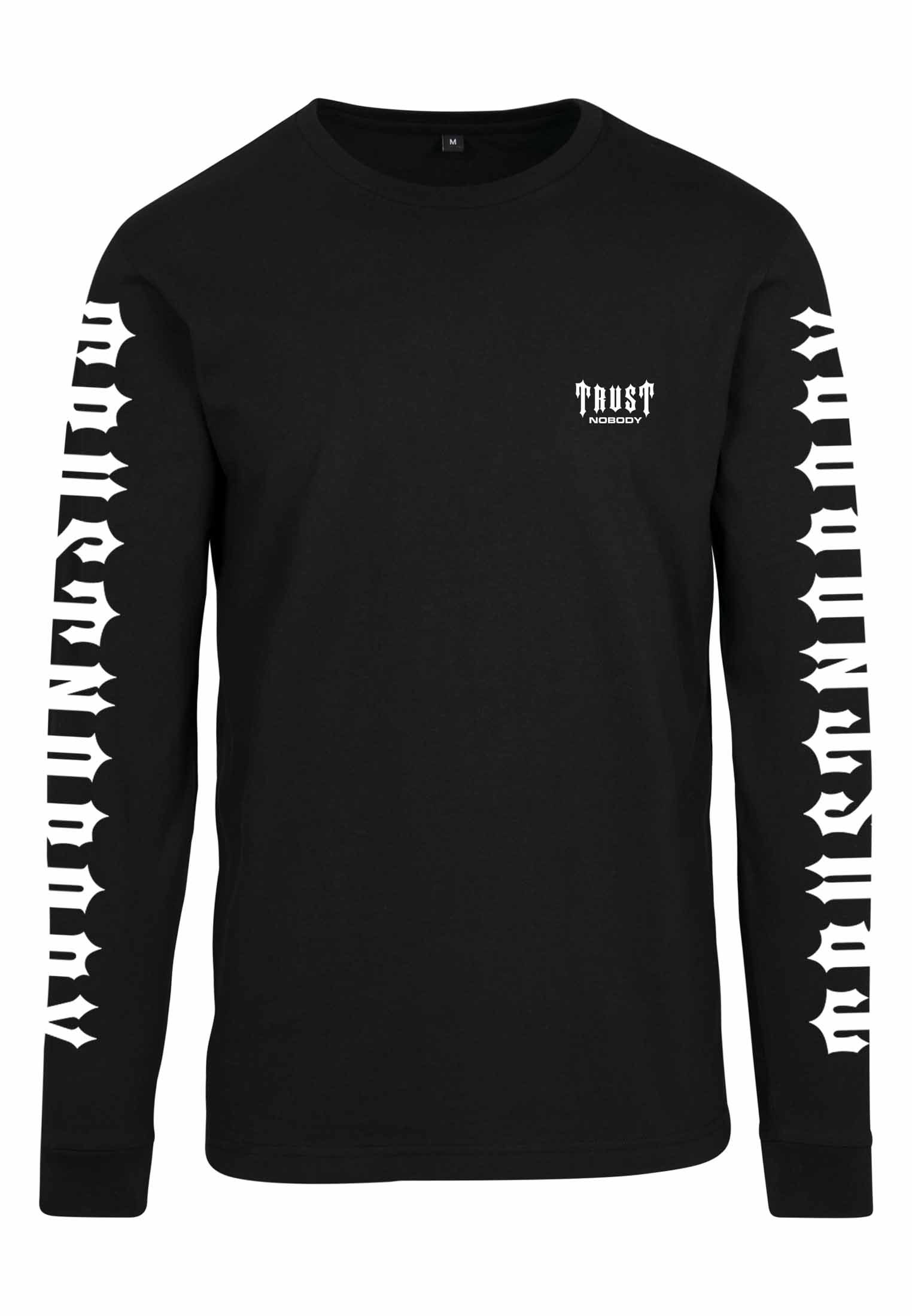 TRUST NOBODY® - Classic - oversized Longsleeve - Sleeve Print  [black/white]