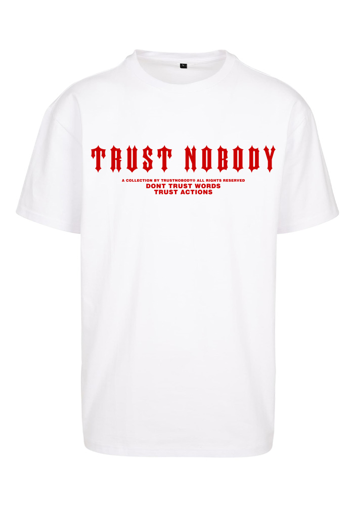 TRUST NOBODY® - TRUST ACTIONS Heavy Oversize Tee [white/red]