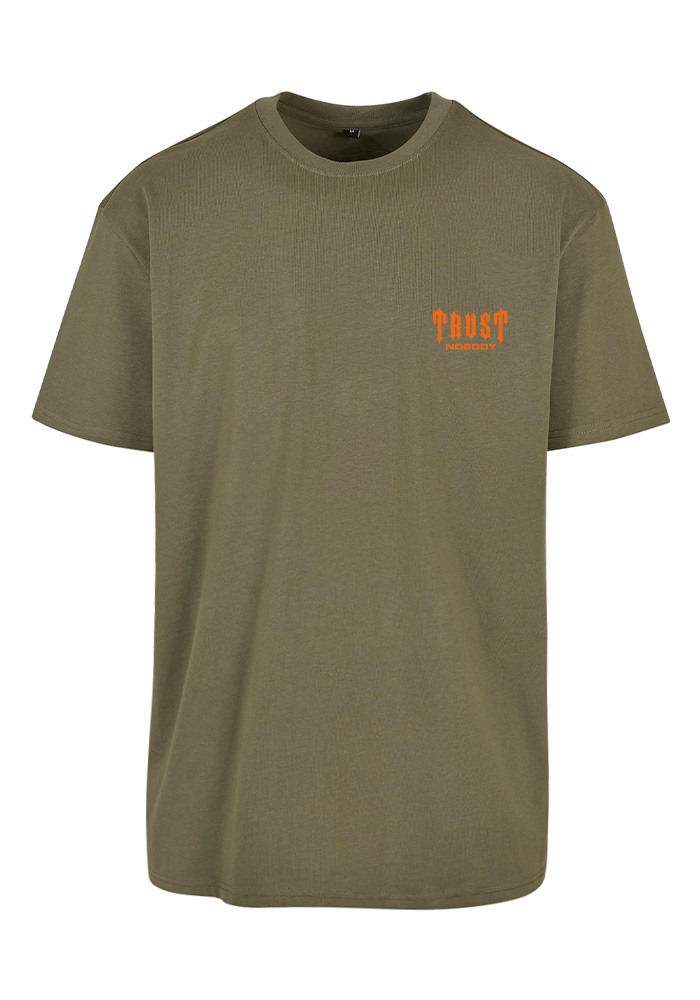 TRUST NOBODY® - 100% Echt Heavy Oversize Tee [olive/orange]