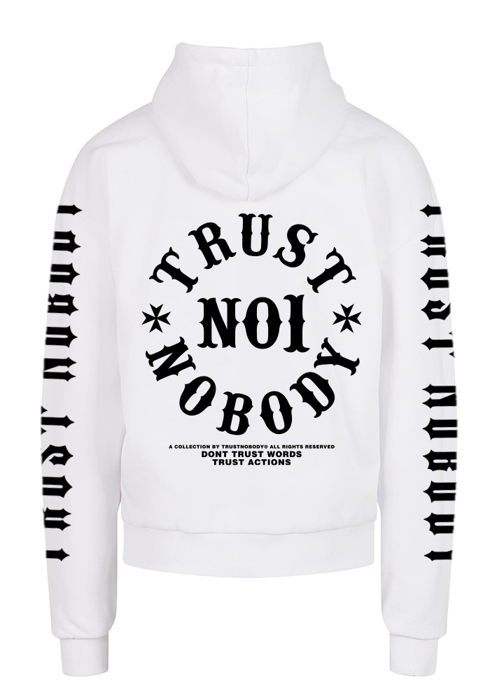 TRUST NOBODY® -Classic - Oversized Hoody - Sleeve Print [white/black]