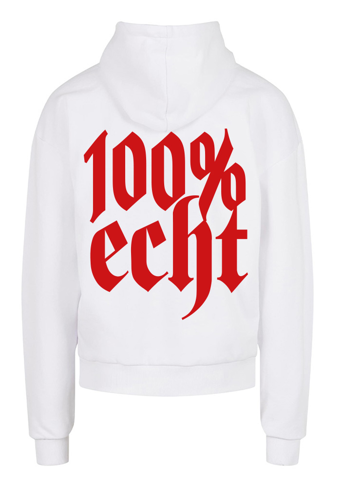 TRUST NOBODY® - 100% Echt Oversized Basic Hoody [white/red]