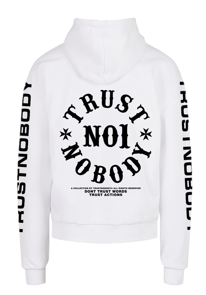 TRUST NOBODY® -Basic - Oversized Hoody - Sleeve Print [white/black]