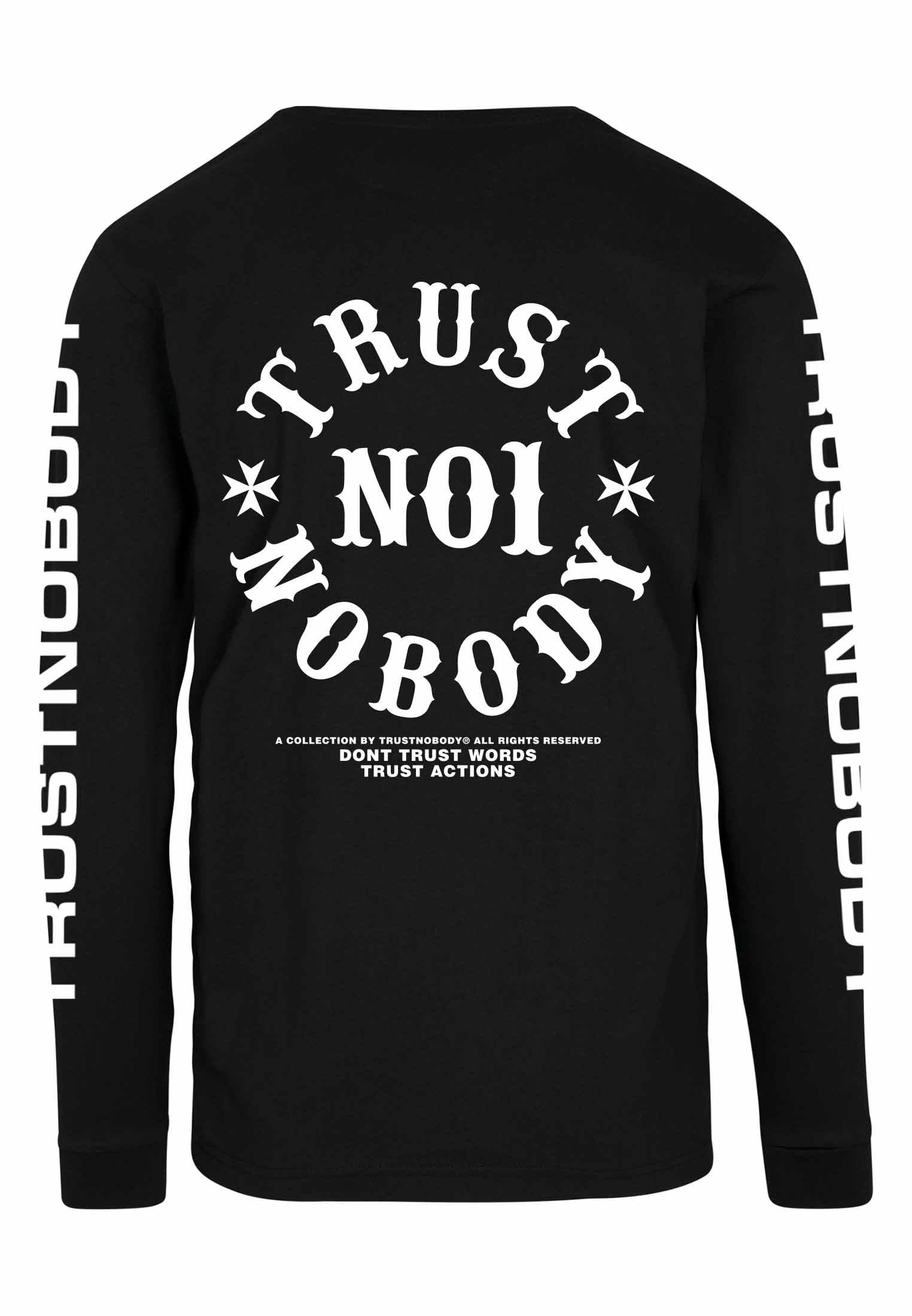 TRUST NOBODY® - Basic - oversized Longsleeve - Sleeve Print  [black/white]