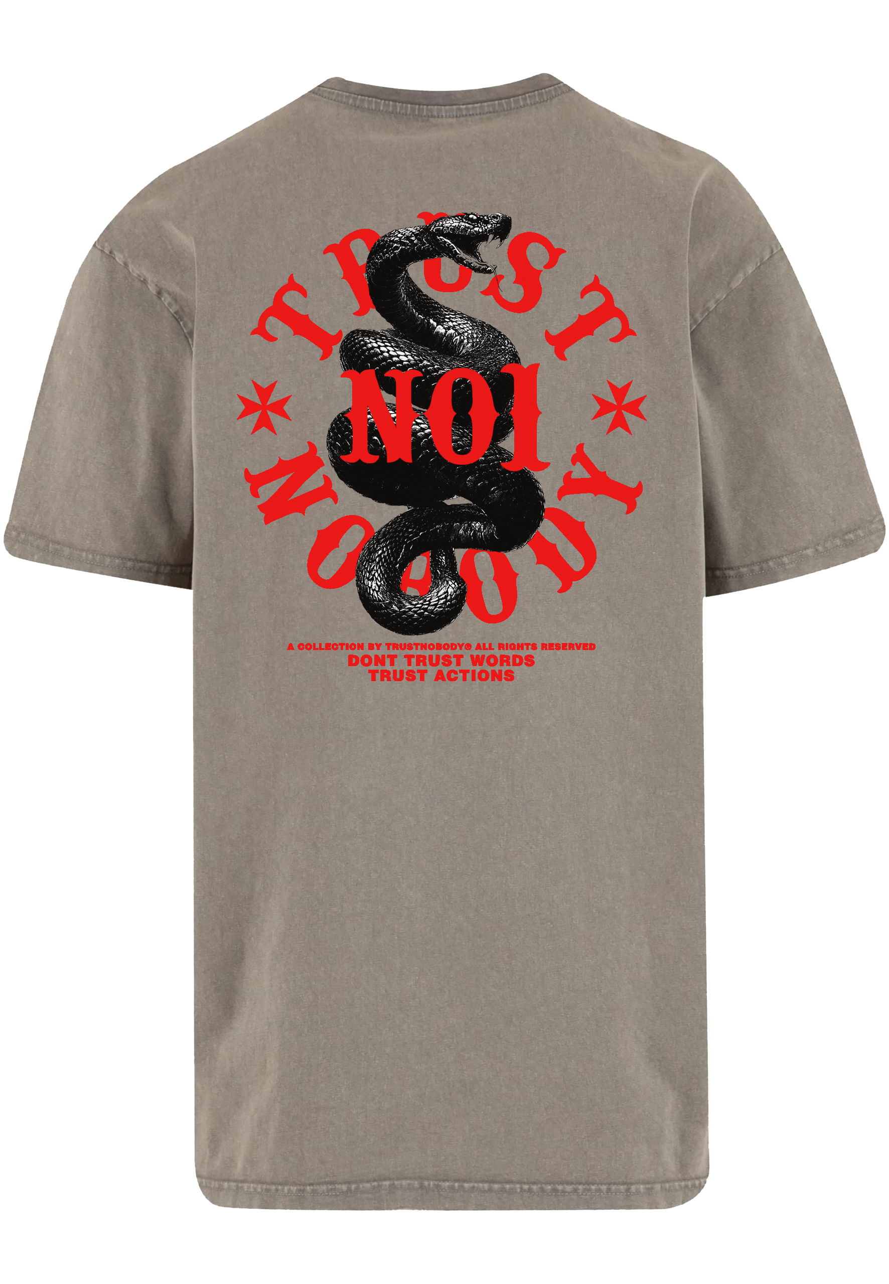 TRUST NOBODY® - Cobra - Beast Collection - Oversized Washed Tee [asphalt/black]