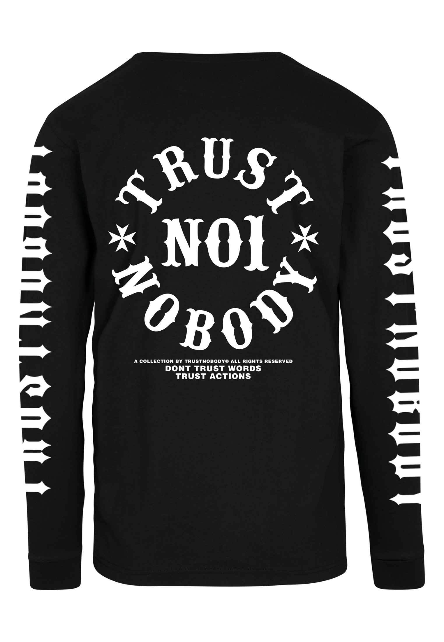 TRUST NOBODY® - Classic - oversized Longsleeve - Sleeve Print  [black/white]