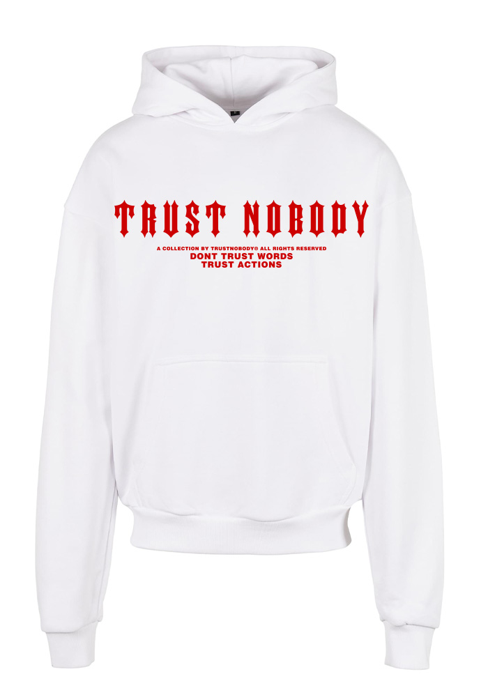 TRUST NOBODY® - TRUST ACTIONS Oversized Basic Hoody [white/red]