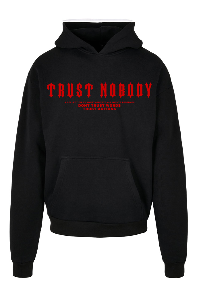 TRUST NOBODY® - TRUST ACTIONS Oversized Basic Hoody [black/red]