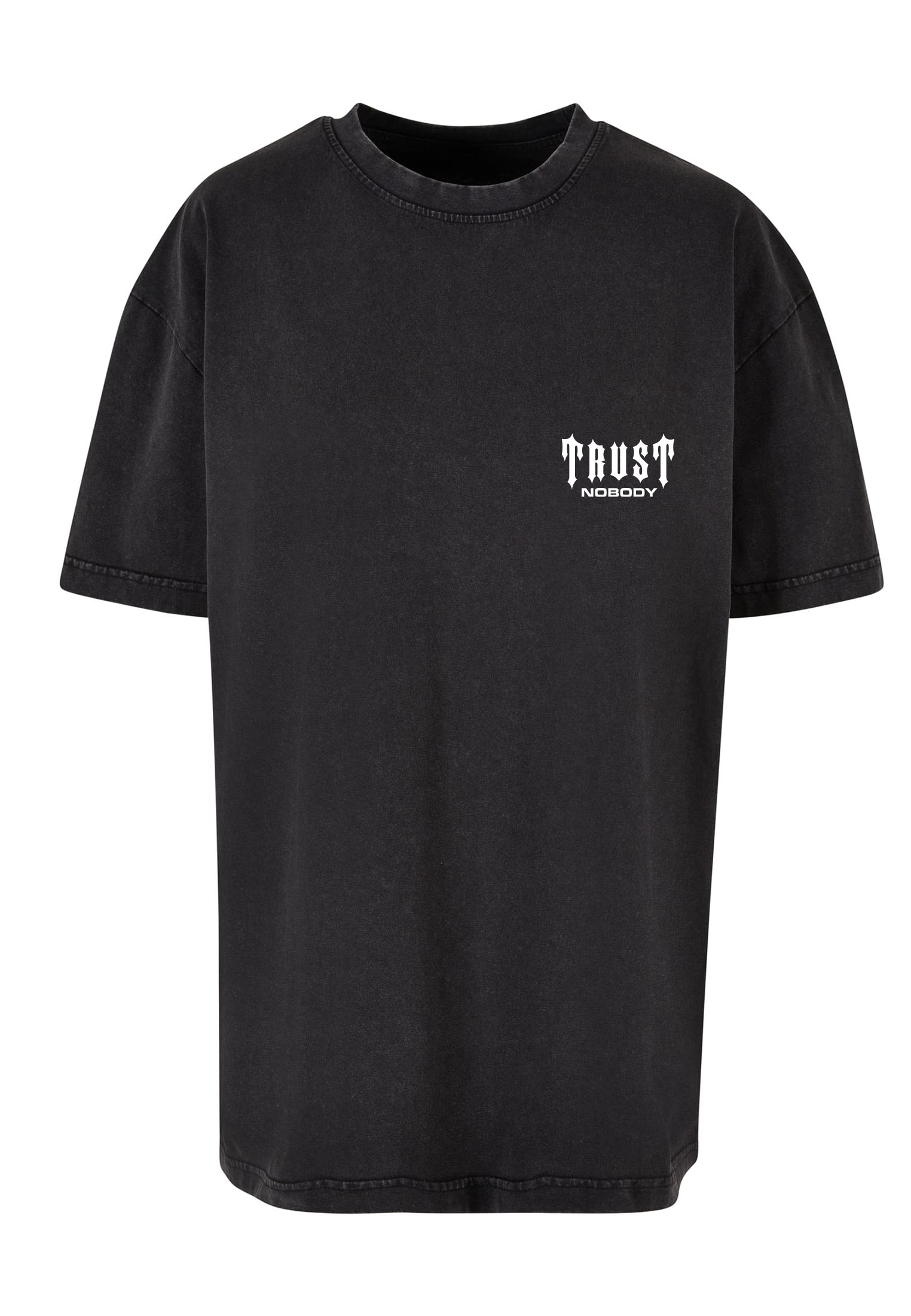 TRUST NOBODY® - Women Heavy Oversize Wash Tee [black/white]