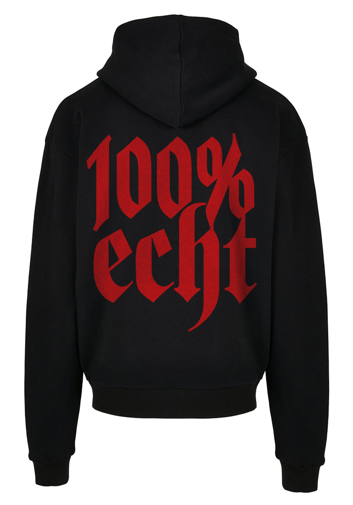 TRUST NOBODY® - 100% Echt Oversized Basic Hoody [black/red]