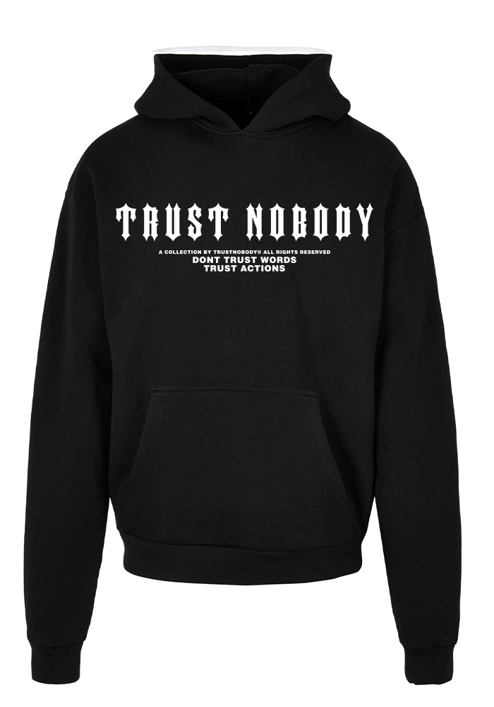 TRUST NOBODY® - TRUST ACTIONS Oversized Basic Hoody [black/white]