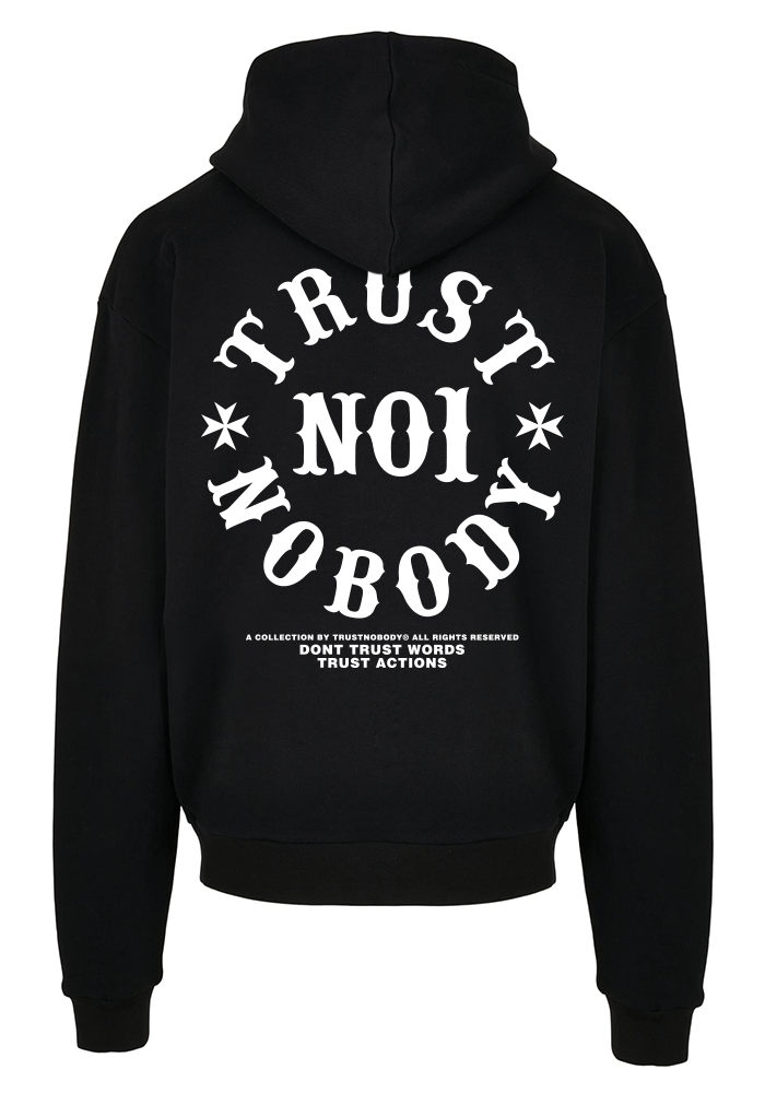 TRUST NOBODY® - Oversized Basic Hoody [black/white]
