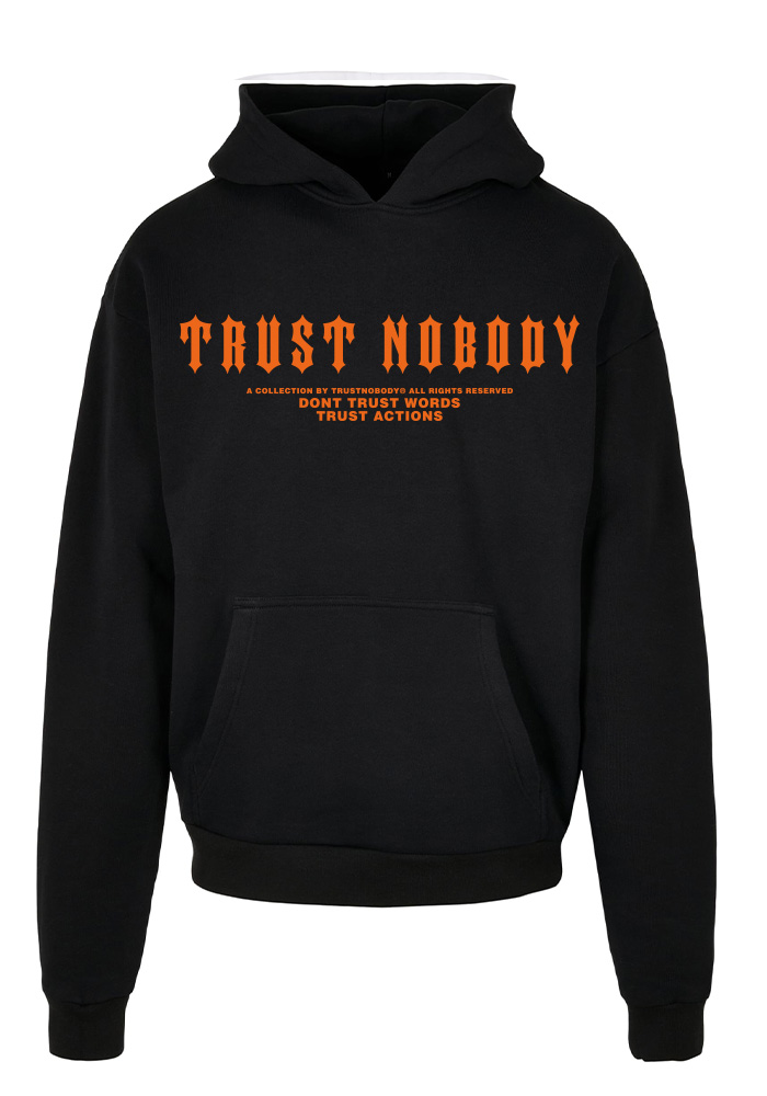 TRUST NOBODY® - TRUST ACTIONS Oversized Basic Hoody [black/orange]