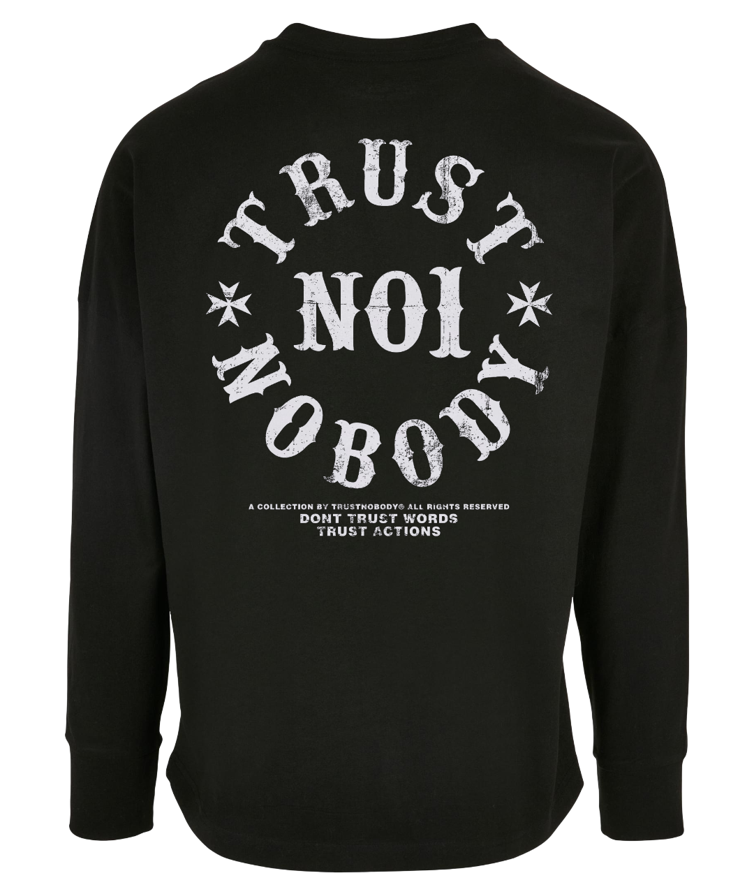 TRUST NOBODY® - Thrash Look - Oversized Cut On Longsleeve [black/white]