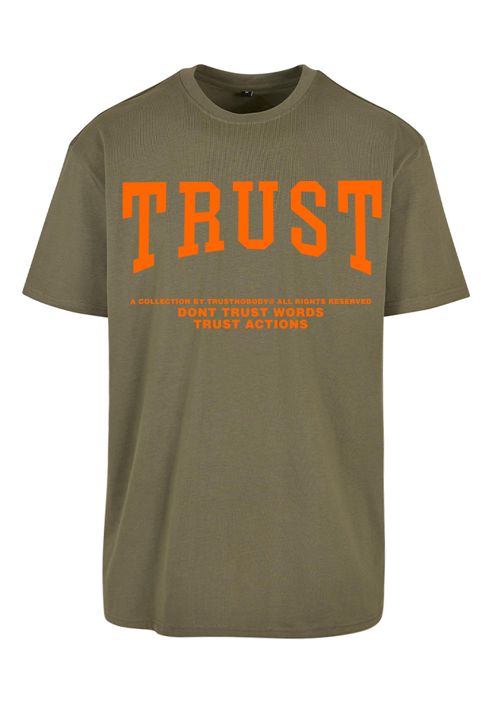 TRUST NOBODY® - TRUST Heavy Oversize Tee [olive/orange]